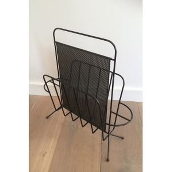 Image 1 of Französischer Zeitschriftenständer aus schwarzem Metall, 1950