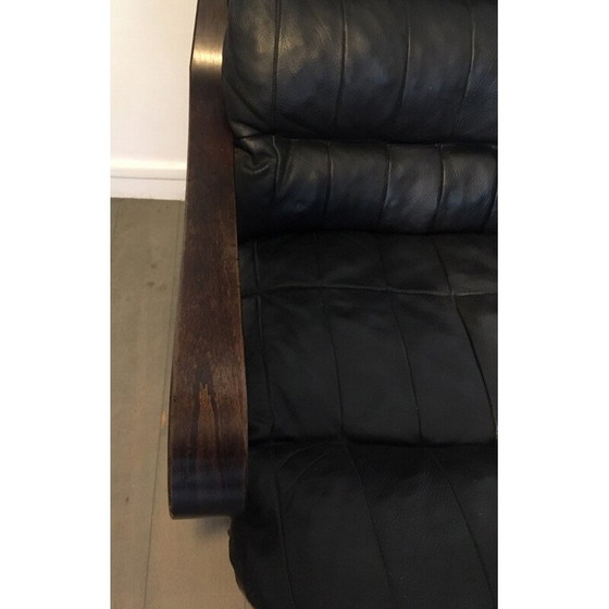 Image 1 of Vintage dänischer Sessel in schwarzem Leder
