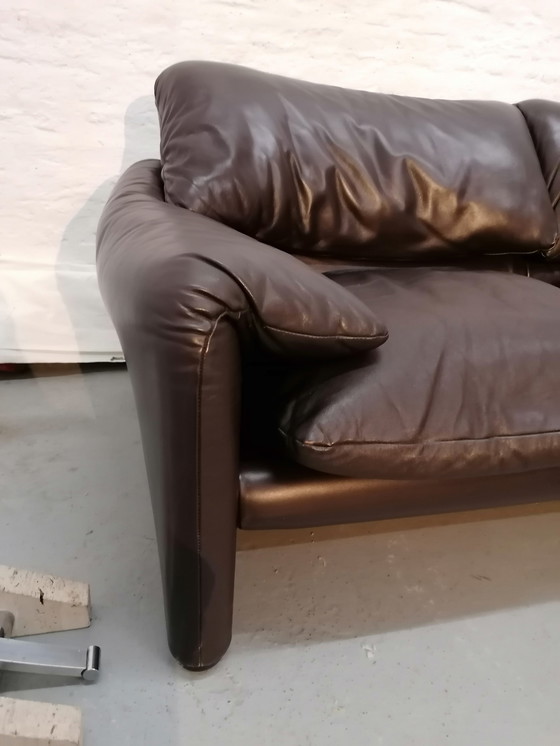 Image 1 of Leder-Sofa Cassina Maralunga 3-Sitzer, 60Er 70Er Jahre