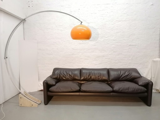 Leder-Sofa Cassina Maralunga 3-Sitzer, 60Er 70Er Jahre