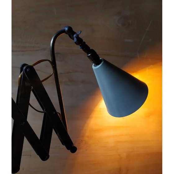 Image 1 of Alte Scherenwandlampe aus Messing, Italien 1940