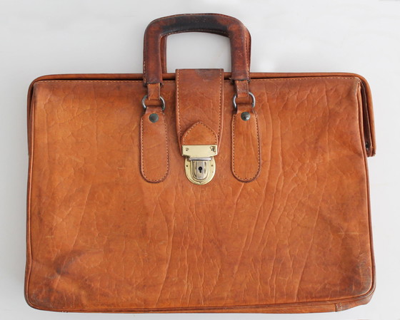 Image 1 of Leder-Aktenkoffer aus den 1950er Jahren