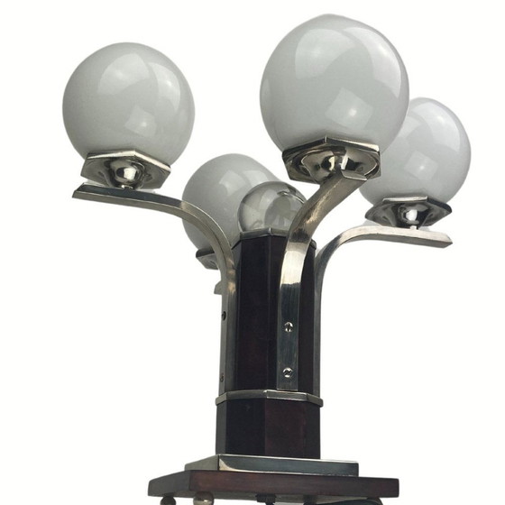 Image 1 of Art Deco Tischlampe aus Mahagoni, 1930er Jahre