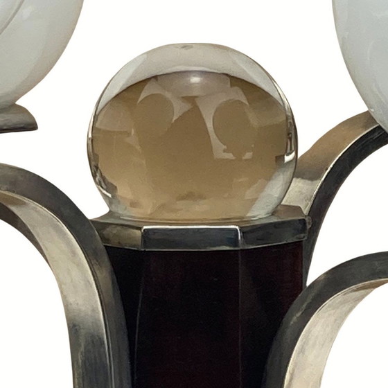 Image 1 of Art Deco Tischlampe aus Mahagoni, 1930er Jahre