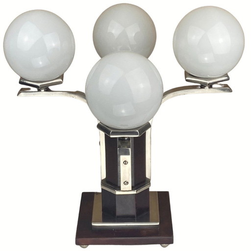 Art Deco Tischlampe aus Mahagoni, 1930er Jahre