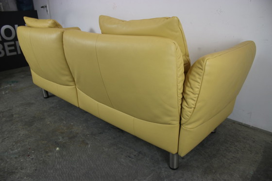 Image 1 of Rolf Benz Couch Dreisitzer Echtleder Gelb Designer Sofa Funktion