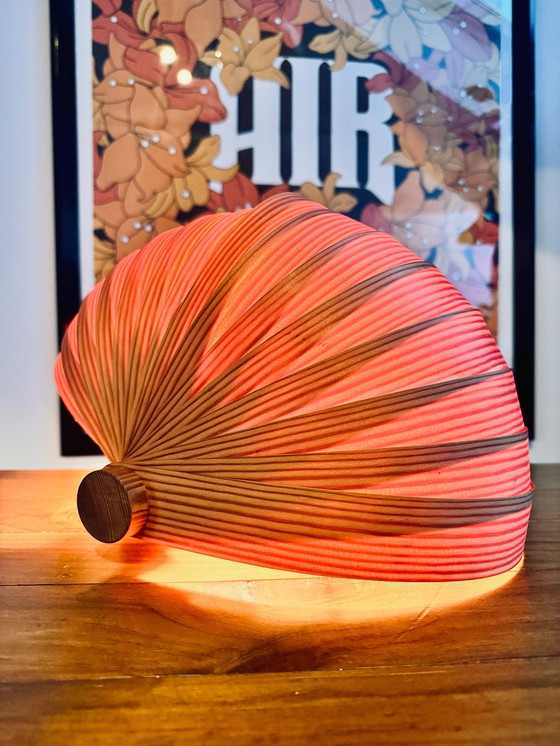Image 1 of Vintage Kiefer Furnier Shell Form Tischlampe Mid Century Wandleuchte Translandia Dänemark 1960S