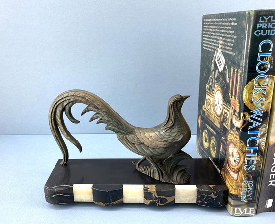 Image 1 of Set Art Deco Buchstützen mit Fasanen