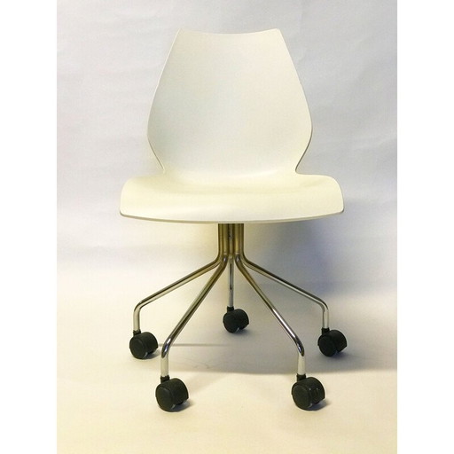Vintage Stuhl auf Rollen von Vico Magistretti für Kartell Maui Swivel