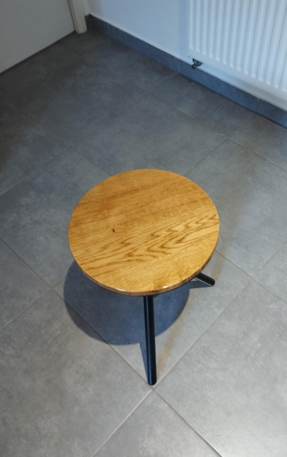 Image 1 of Vintage Hocker, Indus Typ, Dreibein, Verstellbare Sitzfläche