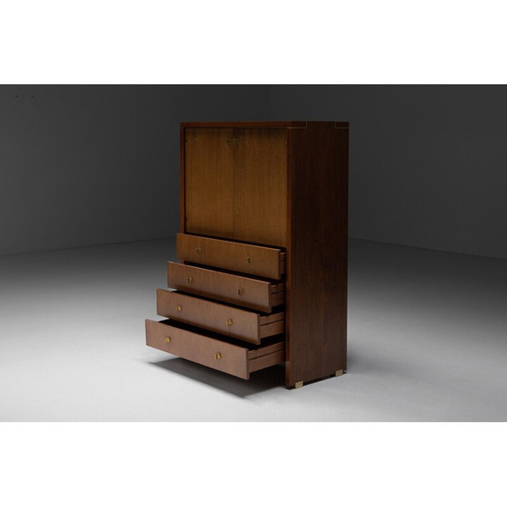 Image 1 of Vintage-Schrank aus Nussbaum und Messing von Pierre Balmain, Frankreich 1980er Jahre