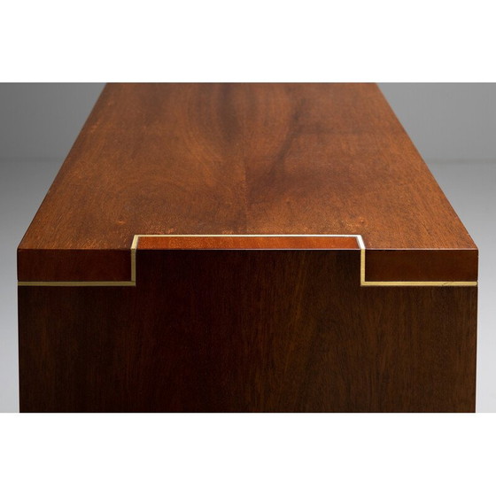 Image 1 of Vintage-Schrank aus Nussbaum und Messing von Pierre Balmain, Frankreich 1980er Jahre