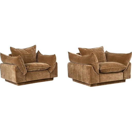 Paar alte "Cado"-Sessel von Gunnar Gravesen und David Lewis Divano für Icf, Italien 1970