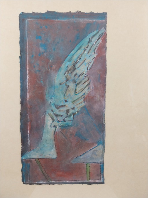 Kunstwerk von Nicolaas Dings Engel 2 Collage-Mischtechniken