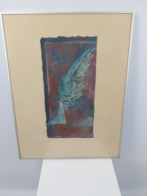 Kunstwerk von Nicolaas Dings Engel 2 Collage-Mischtechniken