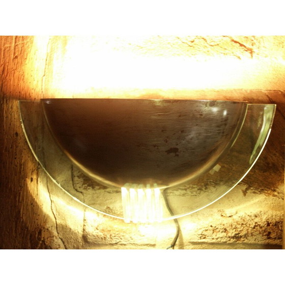 Image 1 of Ein Paar Vintage-Wandleuchten aus Metall und Plexiglas, 1970