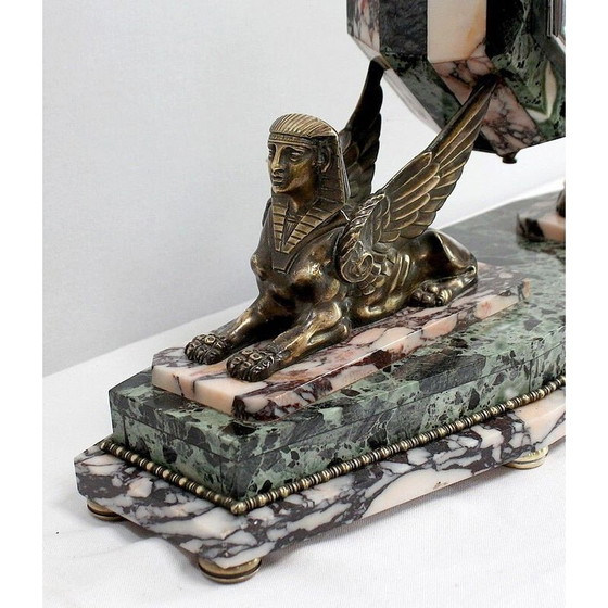 Image 1 of Vintage Art Deco Kamineinsatz aus Marmor und Bronze, 1940