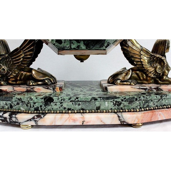 Image 1 of Vintage Art Deco Kamineinsatz aus Marmor und Bronze, 1940