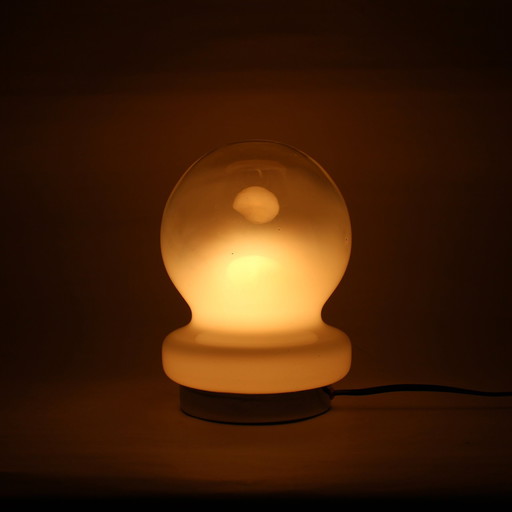 Vintage Italienisch Glas Chrom Pilz Lampe