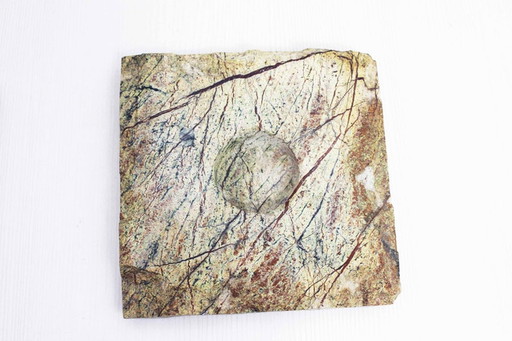 Duo brutalistischer Kerzenleuchter aus Travertin 60er / 70er Jahre