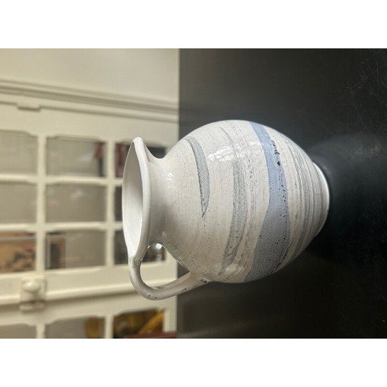 Image 1 of Vintage blue ceramic pitcher, West Germany 1970