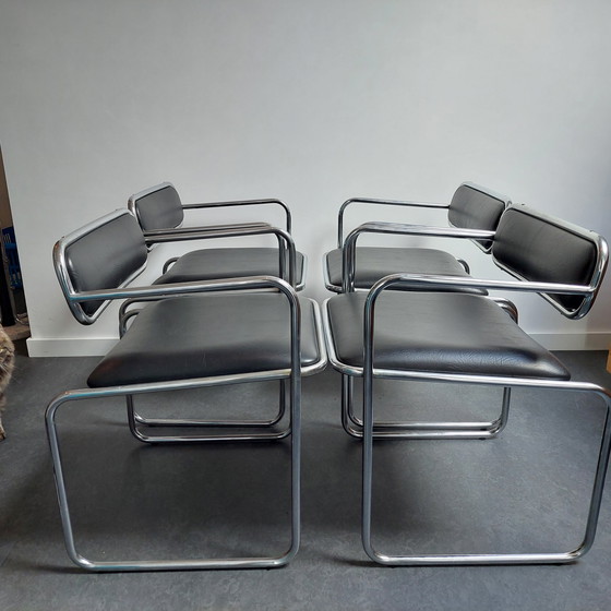 Image 1 of 4x Sigma bauhaus mid century stuhl