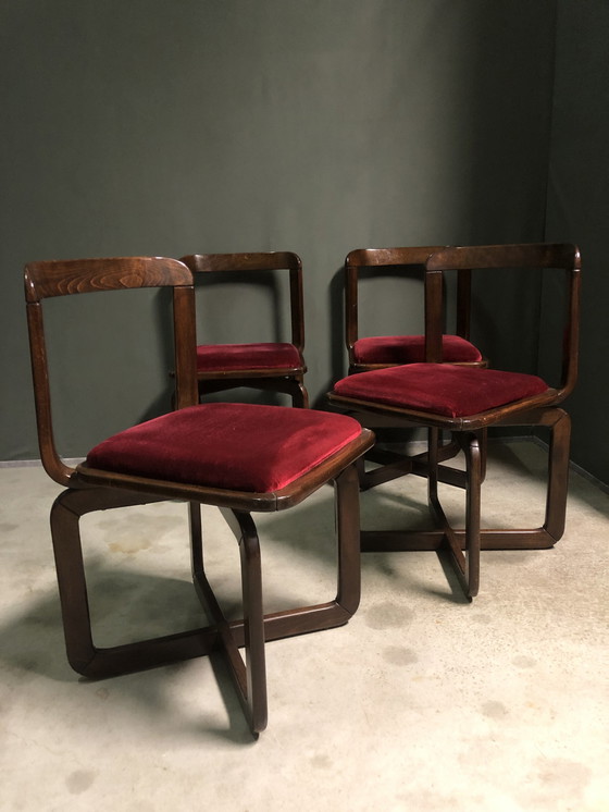 Image 1 of 4x italienischer Vintage-Esszimmerstuhl