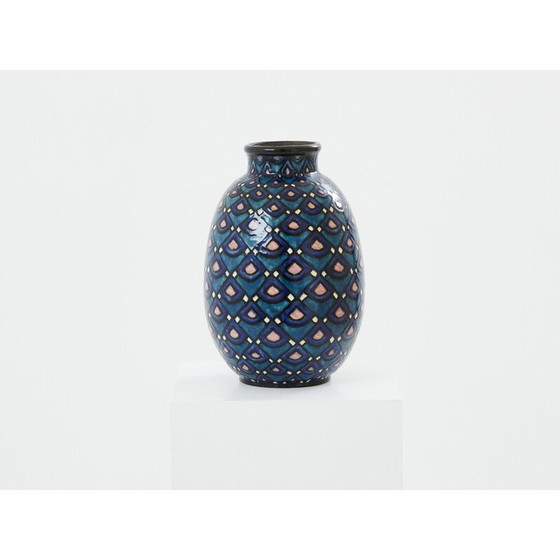 Image 1 of Vase aus glasierter Keramik im Art déco-Stil von Paul Jacquet, Frankreich 1930