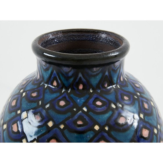 Image 1 of Vase aus glasierter Keramik im Art déco-Stil von Paul Jacquet, Frankreich 1930