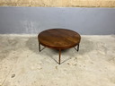 Mid Century Runder Couchtisch Rosenholz