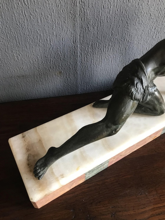 Image 1 of Art Deco-Skulptur von Jean De Roncourt