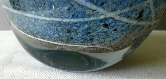 Image 1 of Designervase, Schwer, Dickes Glas, 1980Er, Hersteller Unbekannt
