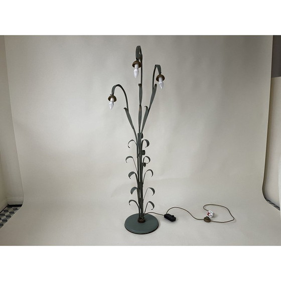 Image 1 of Vintage Stehlampe aus Metall in Form einer Lilie, Frankreich