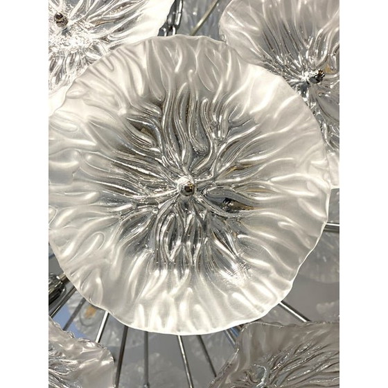 Image 1 of Italienische Floral Murano Glas Sputnik Kronleuchter von Simoeng