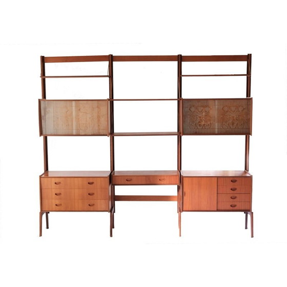 Image 1 of Vintage Teakholz-Wandschrank von Torbjorn Afdal für Bruksbo Tyristrand, Norwegen 1960er Jahre