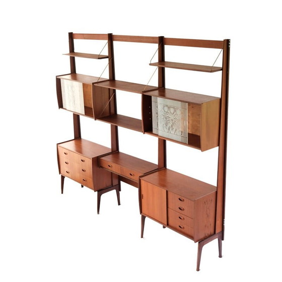 Image 1 of Vintage Teakholz-Wandschrank von Torbjorn Afdal für Bruksbo Tyristrand, Norwegen 1960er Jahre