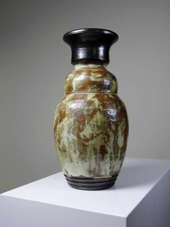 Image 1 of Große Vase Kunststeinzeug Signiert Guyaux Bouffioulx 1960-1970