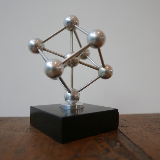 Image 1 of Vintage "Atomium in Brüssel" Büromodell aus Marmor und Metall, Belgien 1960