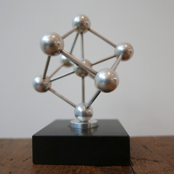 Image 1 of Vintage "Atomium in Brüssel" Büromodell aus Marmor und Metall, Belgien 1960