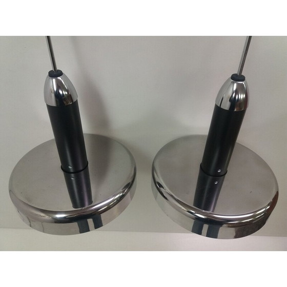 Image 1 of Paar Vintage-Kronleuchter aus Metall, Tschechoslowakei 1970