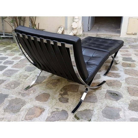 Image 1 of Vintage Barcelona Sessel und Ottomane von Mies Van Der Rohe für Knoll