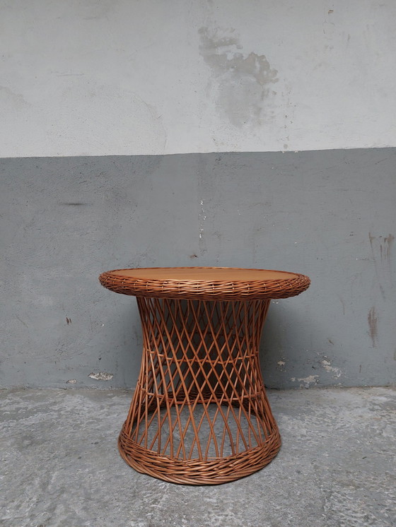 Image 1 of Rattan-Couchtisch aus der Mitte des Jahrhunderts