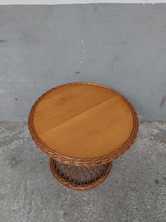 Image 1 of Rattan-Couchtisch aus der Mitte des Jahrhunderts