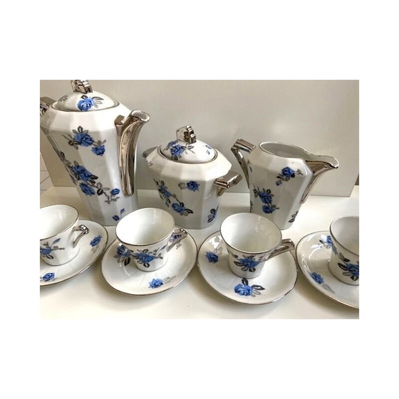 Image 1 of Vintage Art Deco Kaffee-Tee-Schokoladen-Service aus Limoges-Porzellan für Uc et Mf, 1940