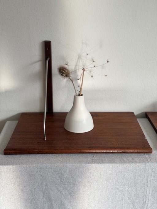 Vintage Teakholz Wandregale / Regale 1960er Jahre