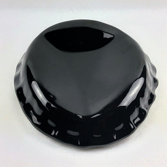 Image 1 of Capsule' Vintage-Taschentablett aus Keramik mit schwarzer Emaille von J.C Peiré, 1980