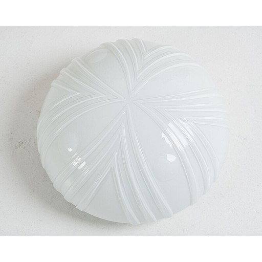 Wandlampe aus weißem Glas von Napako, Tschechoslowakei 1970