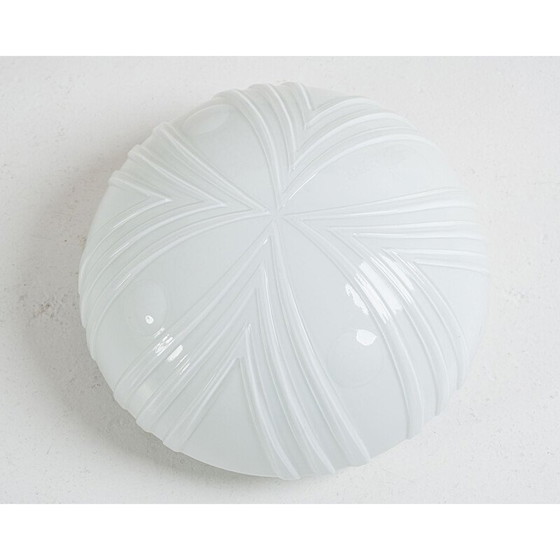 Image 1 of Wandlampe aus weißem Glas von Napako, Tschechoslowakei 1970