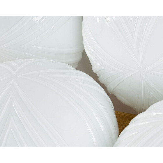 Image 1 of Wandlampe aus weißem Glas von Napako, Tschechoslowakei 1970