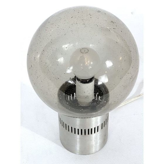 Image 1 of Mid Century Aluminium und bullicante glas tischlampe von Stilux Milano